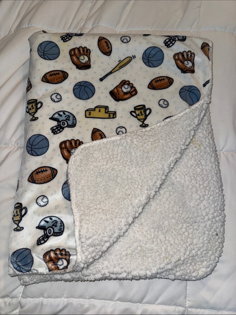 White Sherpa Baby Blanket
